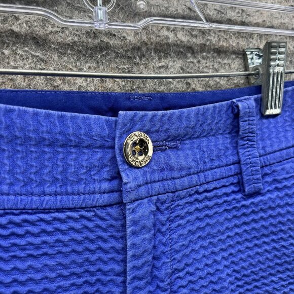 Lilly Pulitzer Shorts Womens 0 Blue Walsh Short Textured Cotton Seersucker - Picture 3 of 14